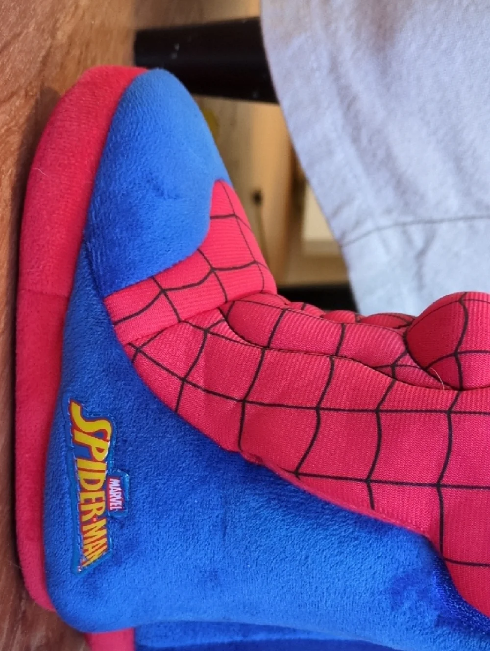 NWOT Spiderman Kids Plush Boot Slippers - Red & Blue